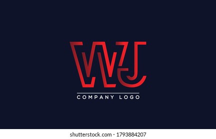 Creative Letters WJ Logo Design Vector Template. Initial Letters WJ Logo Design