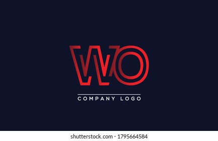 Creative Letters WO Logo Design Vector Template. Initial Letters WO Logo Design