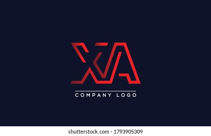 Letras creativas XA, plantilla de vectores de diseño de logotipos AX. Diseño del logotipo XA de las letras iniciales