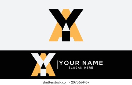 Creative Letters YA, AY Logo Design Vector Template. Initial Letters YA Logo Design 