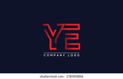 Creative Letters YE or EY Logo Design Vector Template. Initial Letters YE Logo Design