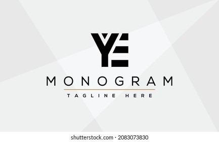 Creative Letters YE Logo Design Vector Template. Initial Letters YE Logo Design