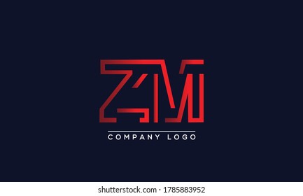 Creative Letters ZM oder MZ Logo Design Vektorvorlage. Initialbuchstaben ZM Logo-Design