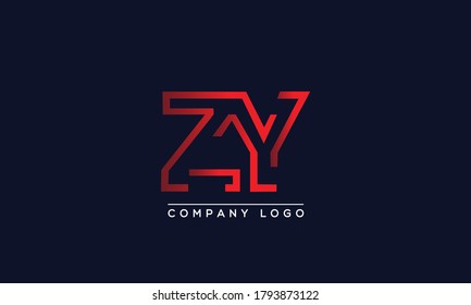 Creative Letters ZY Logo Design Vektorvorlage. Design des ZY-Logos mit Anfangsbuchstaben
