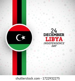 Ilustración del Día de la Independencia de Libia creativa con el único fondo del vector de bandera de Libia