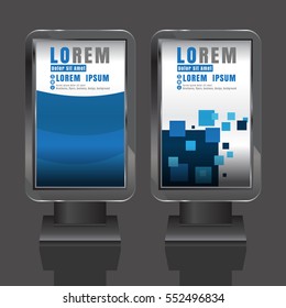 creative Light box outdoor advertising design for corporate identity with color cubes. Stationery set vctor background colorful