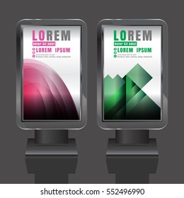 creative Light box outdoor advertising design for corporate identity with color cubes. Stationery set vctor background colorful