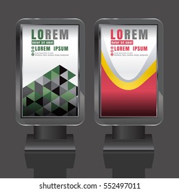 creative Light box outdoor advertising design for corporate identity with color cubes. Stationery set vctor background colorful