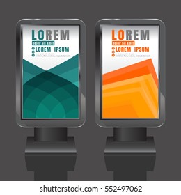 creative Light box outdoor advertising design for corporate identity with color cubes. Stationery set vctor background colorful