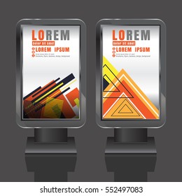 creative Light box outdoor advertising design for corporate identity with color cubes. Stationery set vctor background colorful