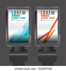 creative Light box outdoor advertising design for corporate identity with color cubes. Stationery set vctor background colorful