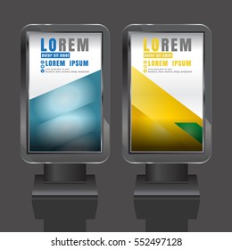 creative Light box outdoor advertising design for corporate identity with color cubes. Stationery set vctor background colorful