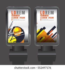 creative Light box outdoor advertising design for corporate identity with color cubes. Stationery set vctor background colorful