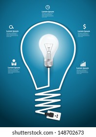 Creative light bulb abstract infographic modern design template workflow layout, diagram, step up options, Vector illustration template design  