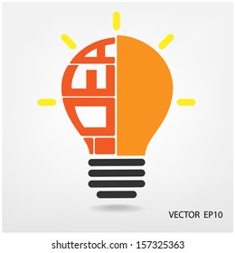 Creative light bulb, Business and ideas concepts,Vector illustration EPS10