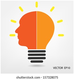 Creative light bulb, Business and ideas concepts,Vector illustration EPS10