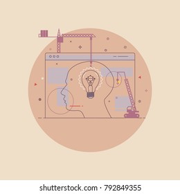 Creative light bulb, Business and ideas concepts.
