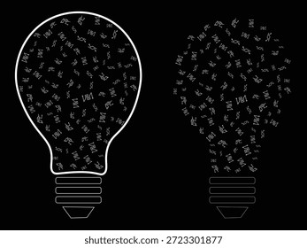 Creative light bulb circuit illustration symbolizing innovation technology and digital idea concept, Abstract circuit pattern light bulb design representing smart technology creativity and innovation, Futuristic light bulb made of electronic circuit lines for modern technology and idea concept