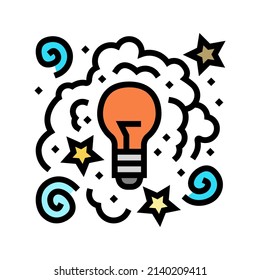 creative light bulb color icon vector. creative light bulb sign. isolated symbol illustration