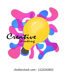 creative light bulb with color splash. creative thinking idea. isolate on white background.logo vector design.