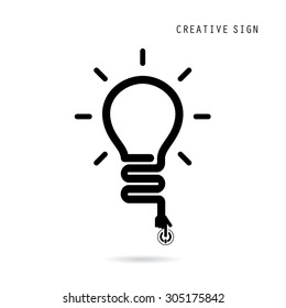 Creative light bulb concept, design for poster flyer cover brochure, business idea, education concept.vector illustration