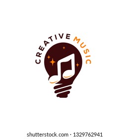 creative light bulb designs with logo music designs concept