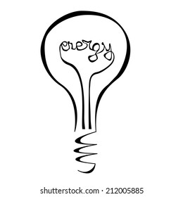 Creative light bulb with an energy inside. Vector illustration