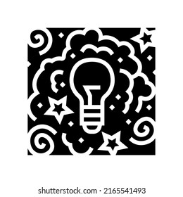 kreative Glyph-Glyph-Symbol-Vektorgrafik. kreatives Leuchtschild. isoliertes Kontursymbol