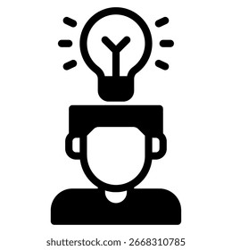 Un icono de bombilla creativa que simboliza la innovación, ideal para marketing, startups tecnológicas o materiales de marca empresarial.