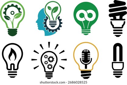  Creative Light Bulb Icons Set 