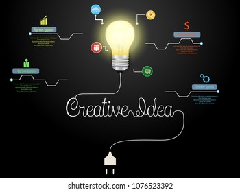 Creative light bulb idea abstract infographic