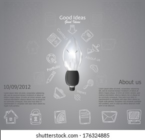 Creative light bulb idea abstract