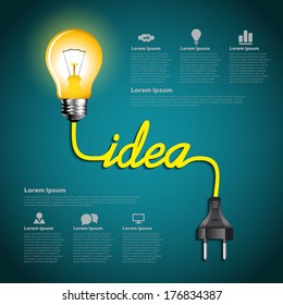 Creative light bulb idea abstract infographic, Inspiration concept modern design template workflow layout