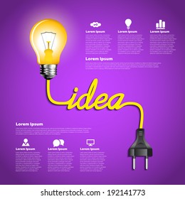 Creative light bulb idea abstract infographic, Inspiration concept modern design template workflow layout