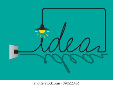 Creative light bulb idea abstract, Inspiration concept design .