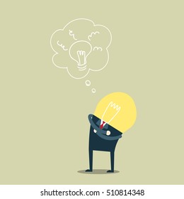 Creative light bulb idea abstract info-graphic, Inspiration concept modern design step up options, Vector illustration