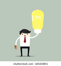 Creative light bulb idea abstract info-graphic, Inspiration concept modern design step up options, Vector illustration