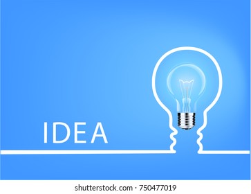 Creative light bulb idea abstract , Inspiration concept modern design template workflow layout, diagram, step up options, Vector illustration .