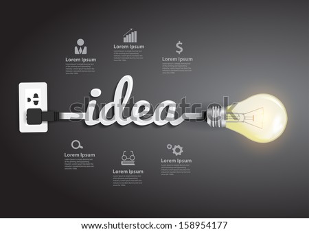Creative light bulb idea abstract infographic, Inspiration concept modern design template workflow layout, diagram, step up options, Vector illustration
