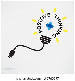 Creative light bulb idea ,business idea ,abstract symbol,positive thinking concept ,education concept.vector illustration contains gradient mesh