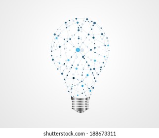 Creative light bulb idea with chemistry and science icon education concept, Vector illustration 
