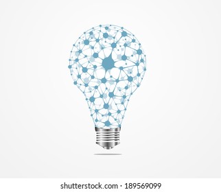 Creative light bulb idea with chemistry and science icon education concept, Vector illustration 