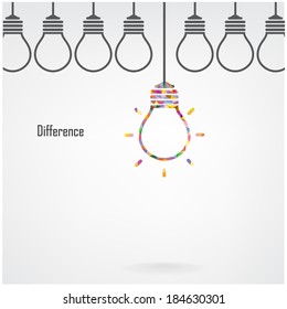 Creative light bulb Idea concept background design for poster flyer cover brochure ,business idea ,abstract background.vector illustration contains gradient mesh