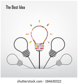 Creative light bulb Idea concept background design for poster flyer cover brochure ,business idea ,abstract background.vector illustration contains gradient mesh
