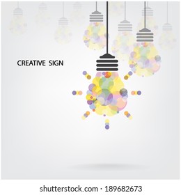 Creative light bulb Idea concept background design for poster flyer cover brochure ,business idea ,abstract background.vector illustration contains gradient mesh