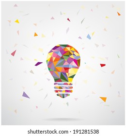 Creative light bulb Idea concept background design for poster flyer cover brochure ,business idea ,abstract background.vector illustration contains gradient mesh