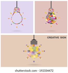 Creative light bulb Idea concept background design