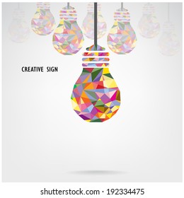 Creative light bulb Idea concept background design