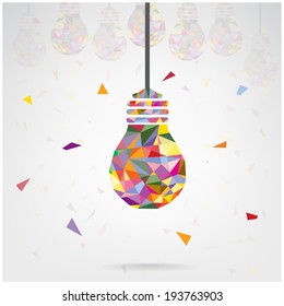 Creative light bulb Idea concept background design for poster flyer cover brochure ,business idea ,abstract background.vector illustration contains gradient mesh