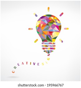 Creative light bulb Idea concept background design.Education and knowledge concept.Business symbol.vector illustration contains gradient mesh.